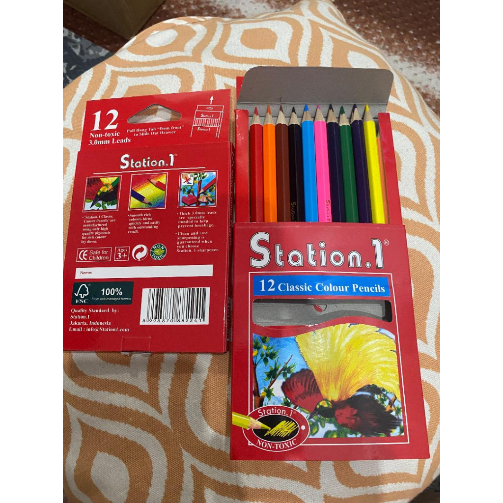 

Pensil warna kayu pendek 12 warna Station 1