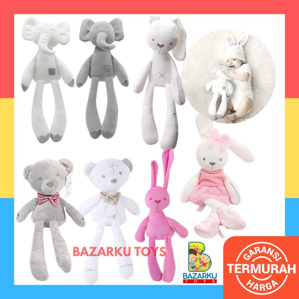 Boneka Plush Doll Boneka Rabbit Boneka Kelinci Lucu Boneka Bayi Boneka Bunny Untuk Bayi Boneka Gajah Mainan Boneka Bayi