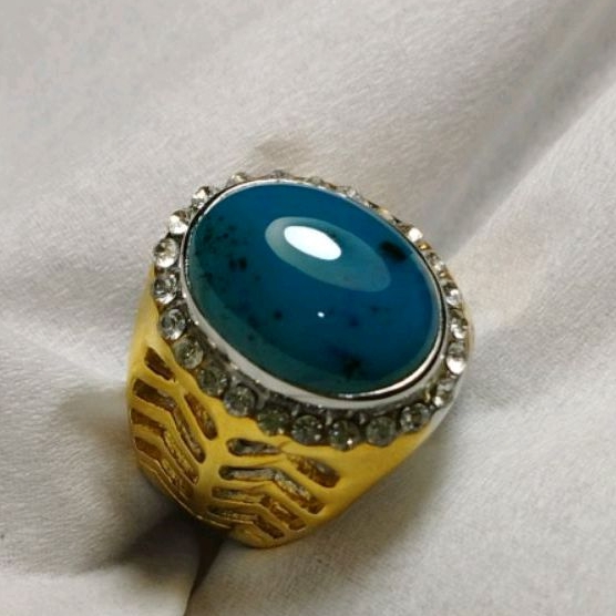 batu cincin bacan Doko Mejiko biru totol keristal