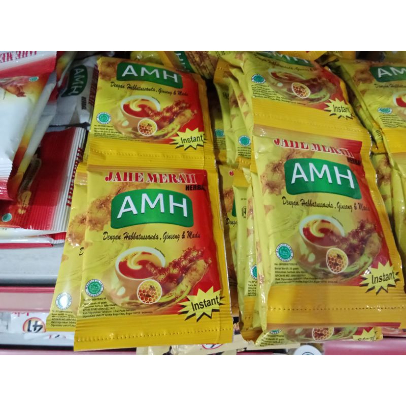 

Jahe merah AMH dengan Habbatussauda gingseng dan madu 1 renceng murah