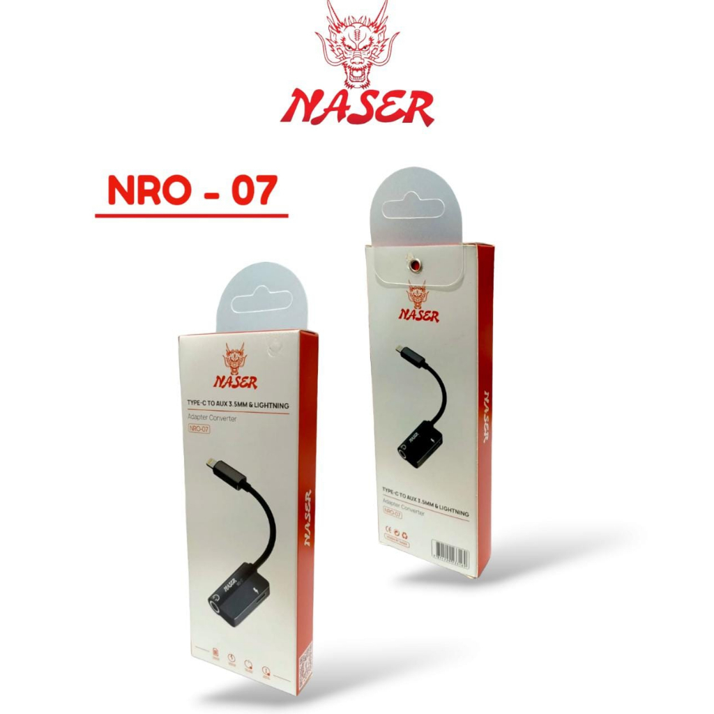 NASER OTG LIGHTNING TO AUX 3.5MM &amp; LIGHTNING NRO-07 / Otg Spliter 2in1 / Adapter Converter Kabel Sambungan Audio