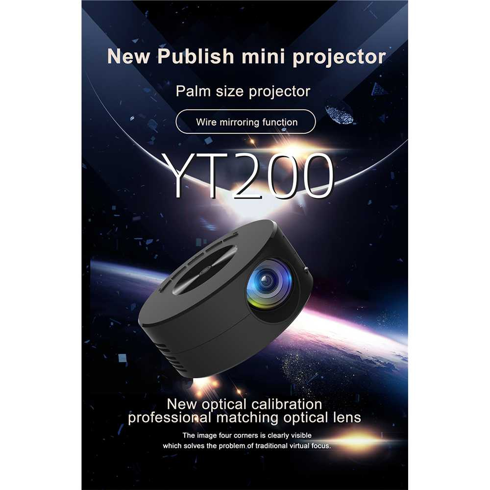 Proyektor Mini Portable LCD Full HD 1080P Build-in Speaker Proyektor Gambar Jernih Desain Eisien Berkualitas