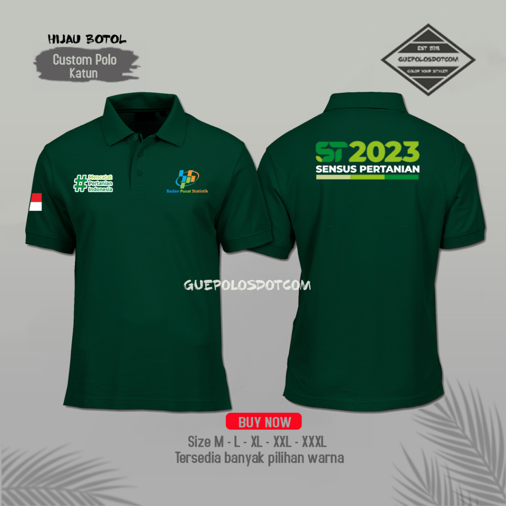 TYPE 2 POLO SHIRT BPS MENCATAT PERTANIAN INDONESIA - KAOS BADAN PUSAT STATISTIK - POLO ST 2023 SENSU