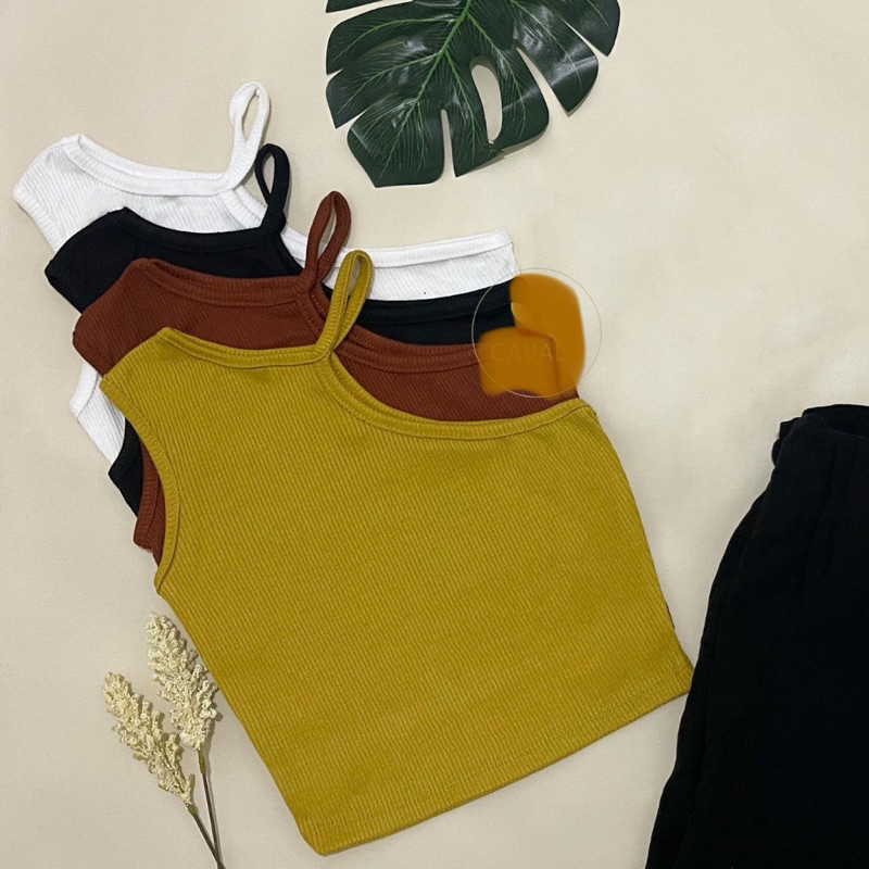 YM Korean Knit One Shoulder Crop top
