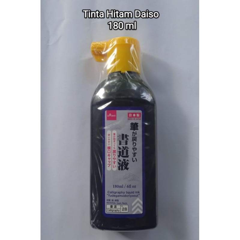 Tinta Hitam Daiso Jepang,Tinta Kaligrafi 180 ml
