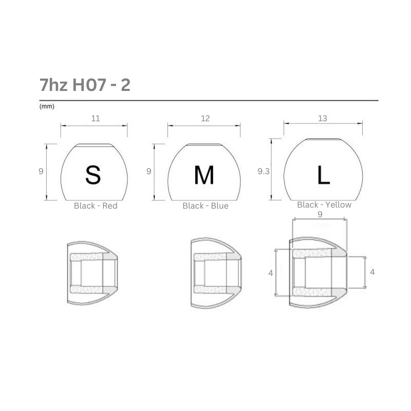 7Hz AET07 Silicone Eartips 6 pairs for Earphone