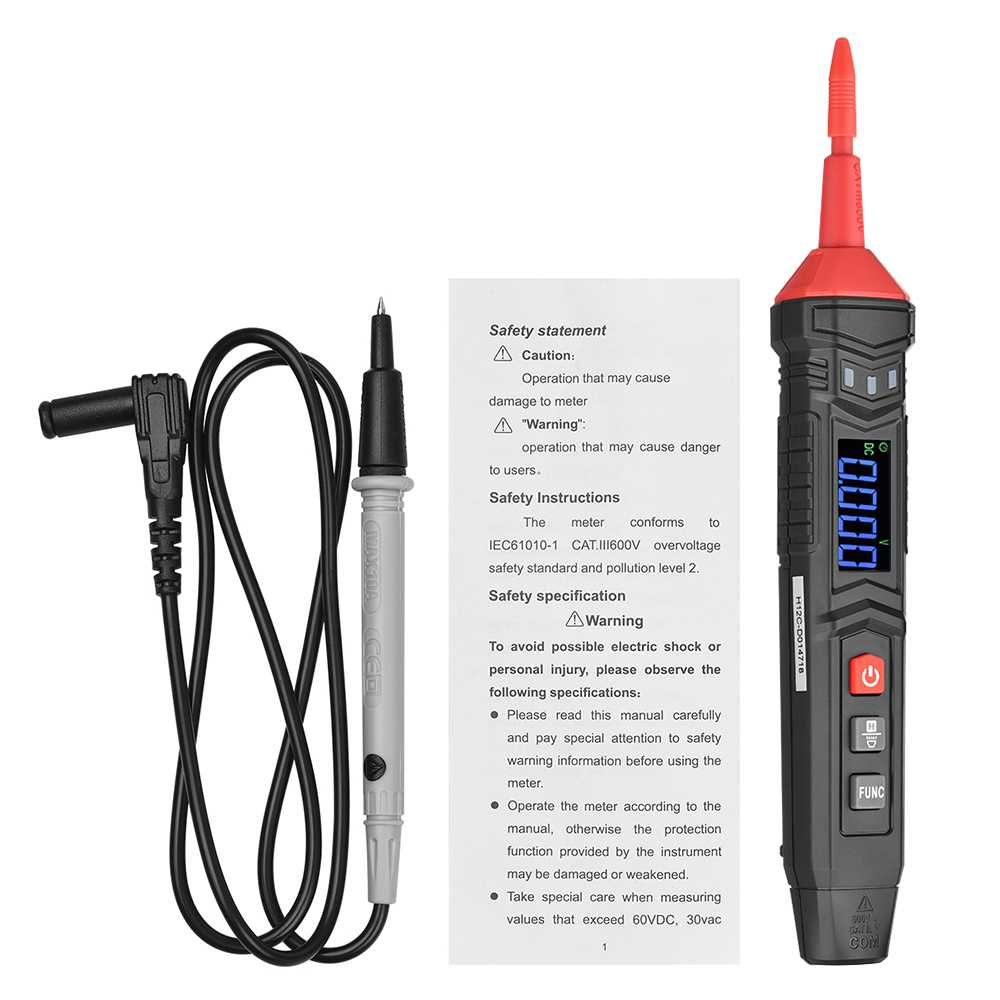 Digital Multimeter Voltage Tester Pen LCD Screen 4000 Count Alat Pemeriksa Arus Listrik Akurat Detail