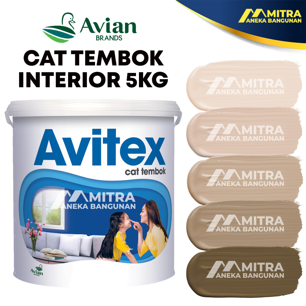 CAT TEMBOK AVITEX INTERIOR 5 KG / AVIAN DUSTY PINK NP 186 CUSTOM TINTING