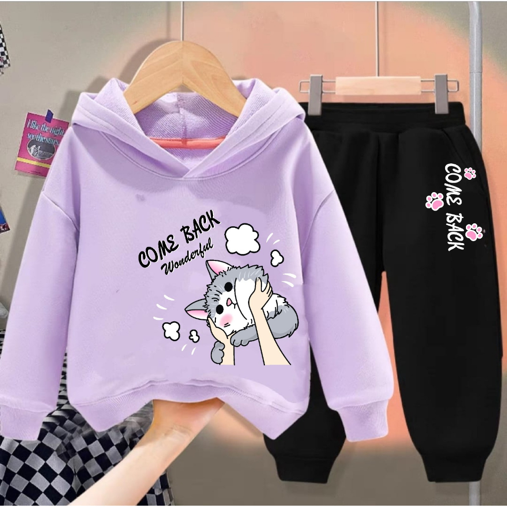 PAKAIAN ANAK ANAK 1 SET SWEATER DAN CELANA COME BACK/DTF/COD