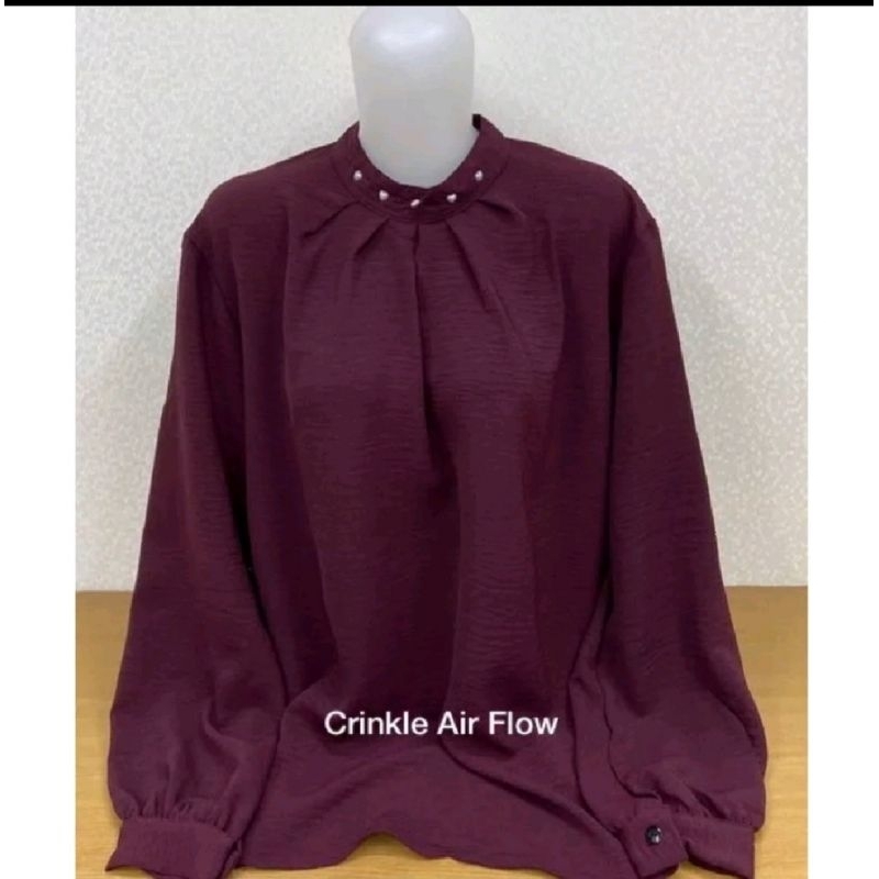 Blus Korean Style Crinkle Airflow Blus casual