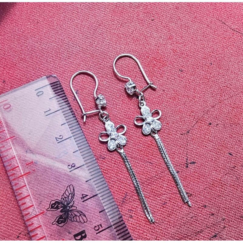 Anting wanita anting perak 925 lapis emas putih anting panjang perak 925 SA02
