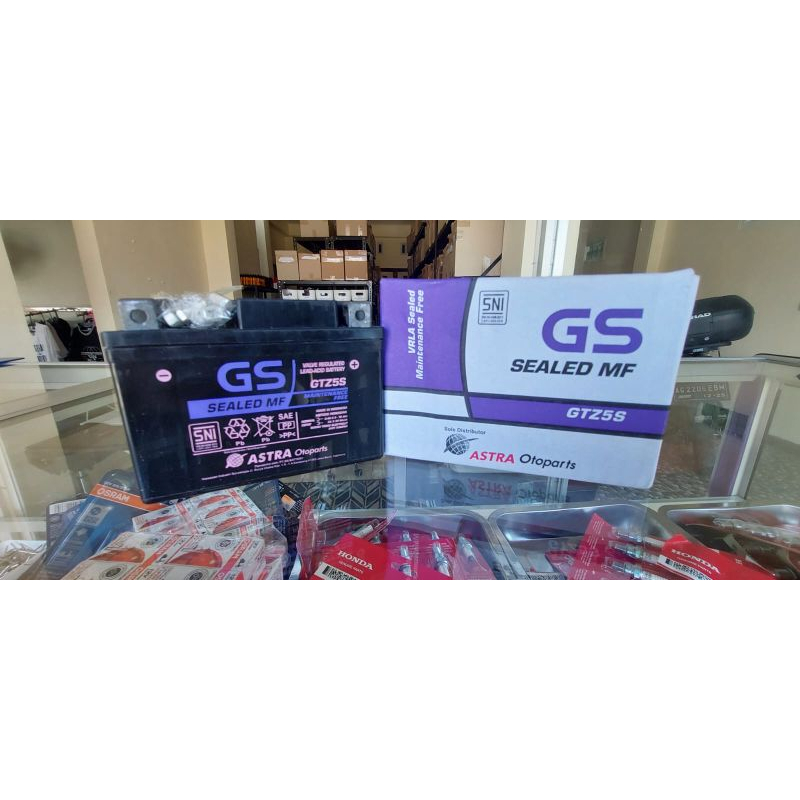 Aki Motor GS Astra GTZ5S Accu Kering Vario Beat Scoopy Spacy Blade Revo Supra X 125 ORIGINAL