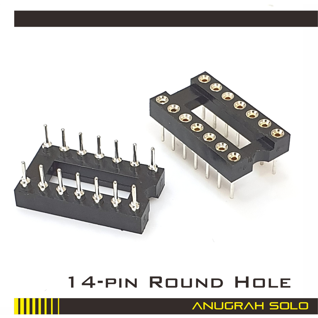 Soket IC 14 Pin Lubang Bulat Socket IC 14P Round Pin 14pin
