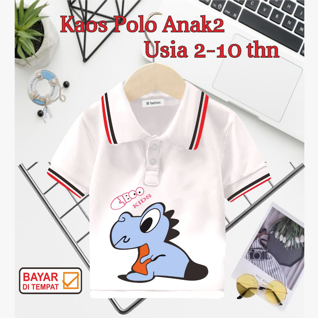 ((IB))KAOS ANAK2 KERAH POLO/DINO DIGITAL SABLON