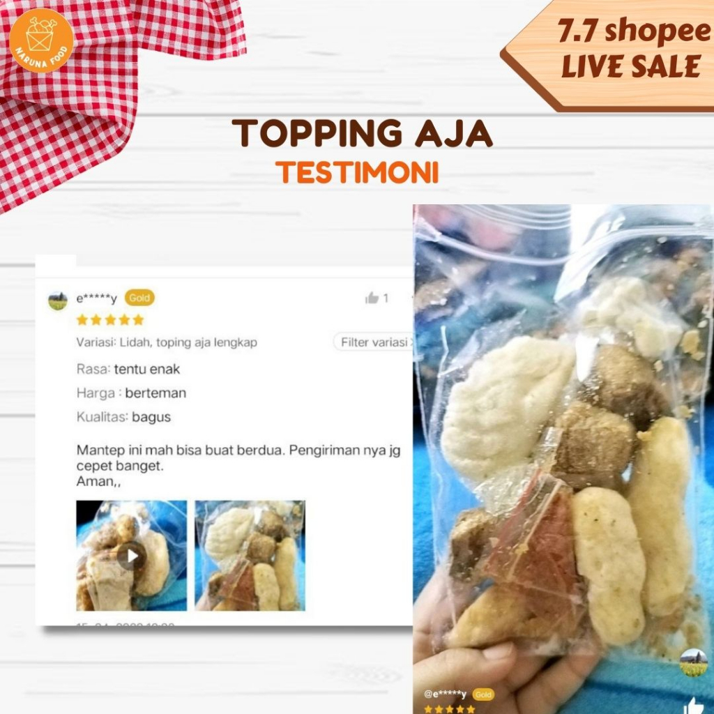 PROMO 10.10 Topping boci Toping baso aci Bakso Aci Cuanki lidah siomay goreng mini tahu goreng sukro baso aja makanan ringan cemilan makanan instan makanan ringan murah makanan instan halal makanan instan lainnya