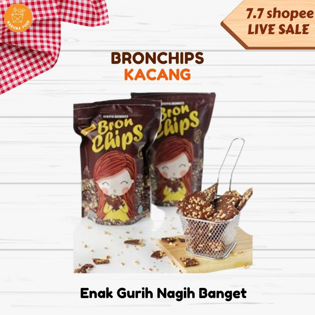 PROMO  BronChips varian lengkap keju mocachino kacang greantea camilan manis renyah makanan ringan brownies kering