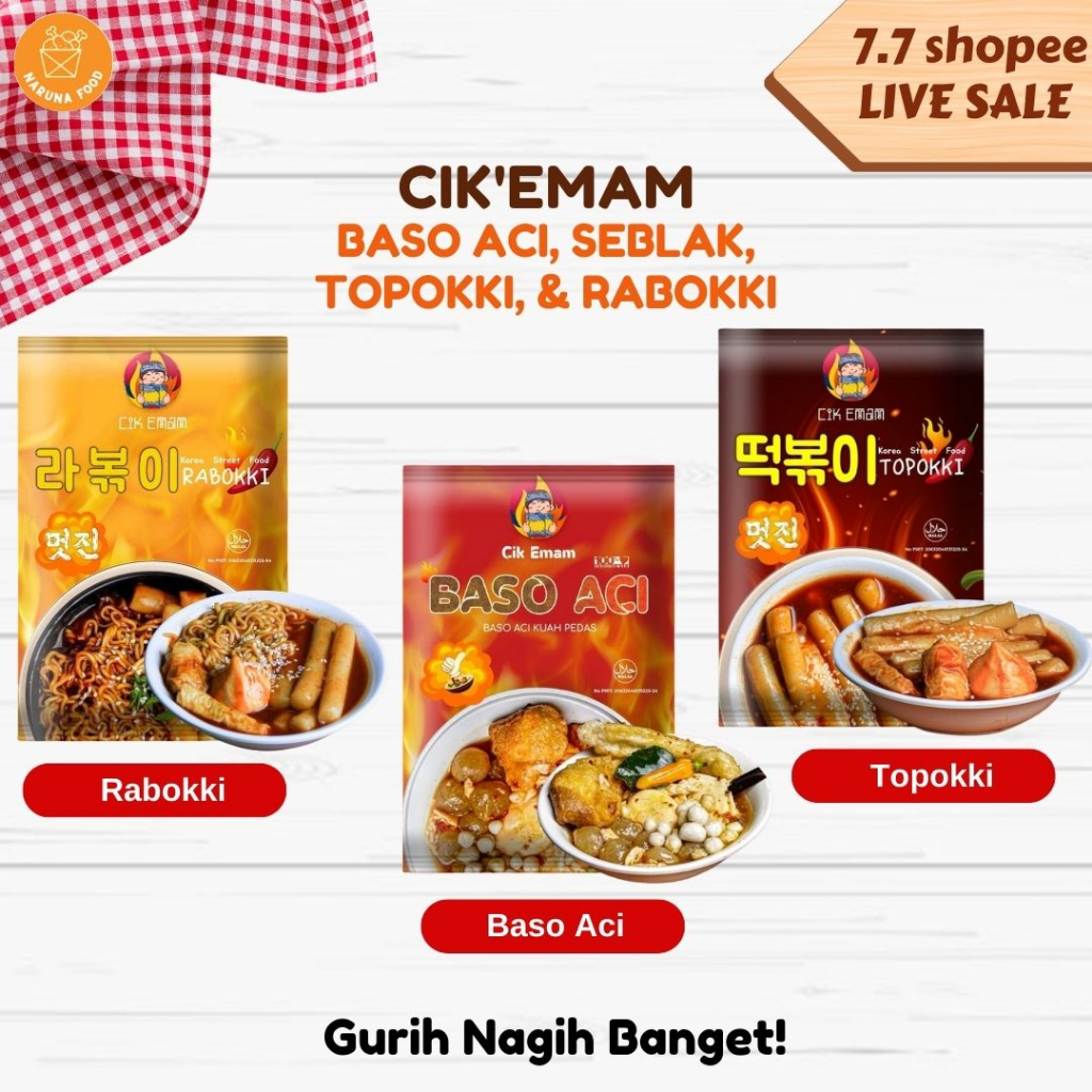 PROMO Makanan pedas korea toppoki rabokki baso aci cireng cikemam