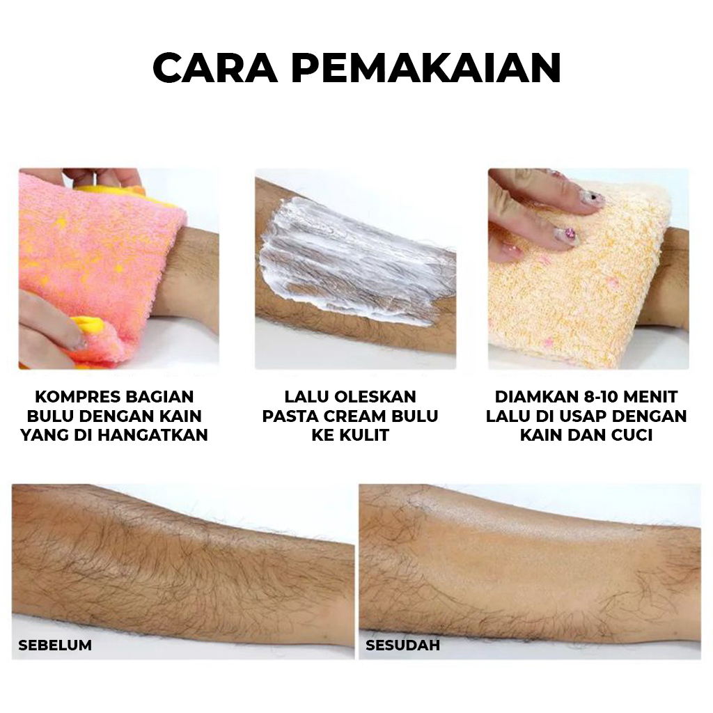 Krim Penghilang Bulu Hair Removal Cream Perontok Bulu Ketiak Kaki Lainnya Aman Lembut | GROSIRXPRESS