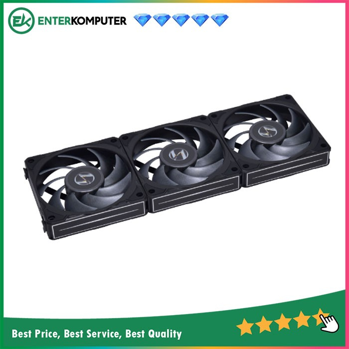 LIAN LI UNI FAN P28 (P28120-3B) BLACK - 12CM Fan - Triple Pack