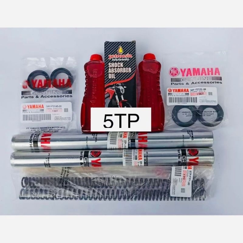 PAKET AS SHOCK SOK DEPAN JUPITER Z FORCE 1 F1 VEGA R YAMAHA 1SET PER OIL SEAL AS SHOCK SESUAI FOTO 2pc as shock 2pc per shock 2pc oil shock 2pc seal abu 2pc seal shock