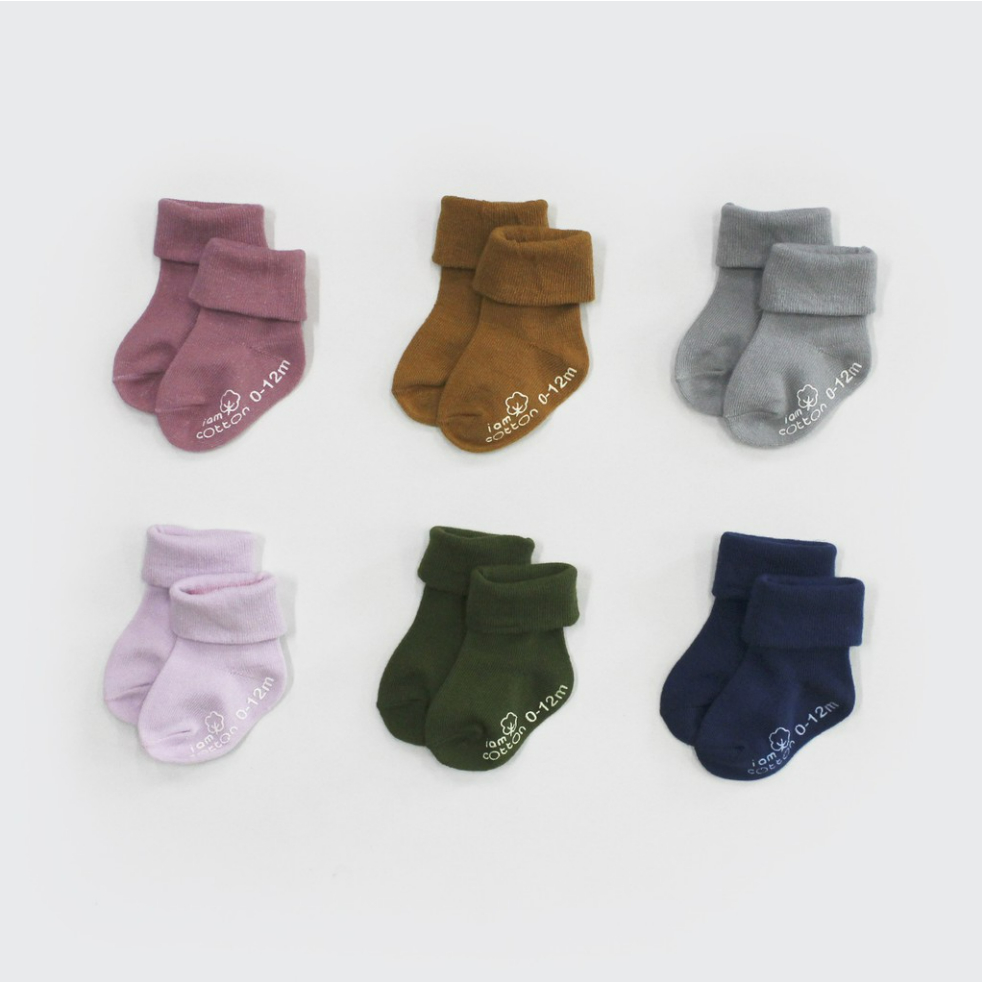 Kaos Kaki Bayi Anak I am Cotton Socks / Kaos Kaki Bayi Anak Warna Anti Slip - Seri B / Ayra Kids Sho