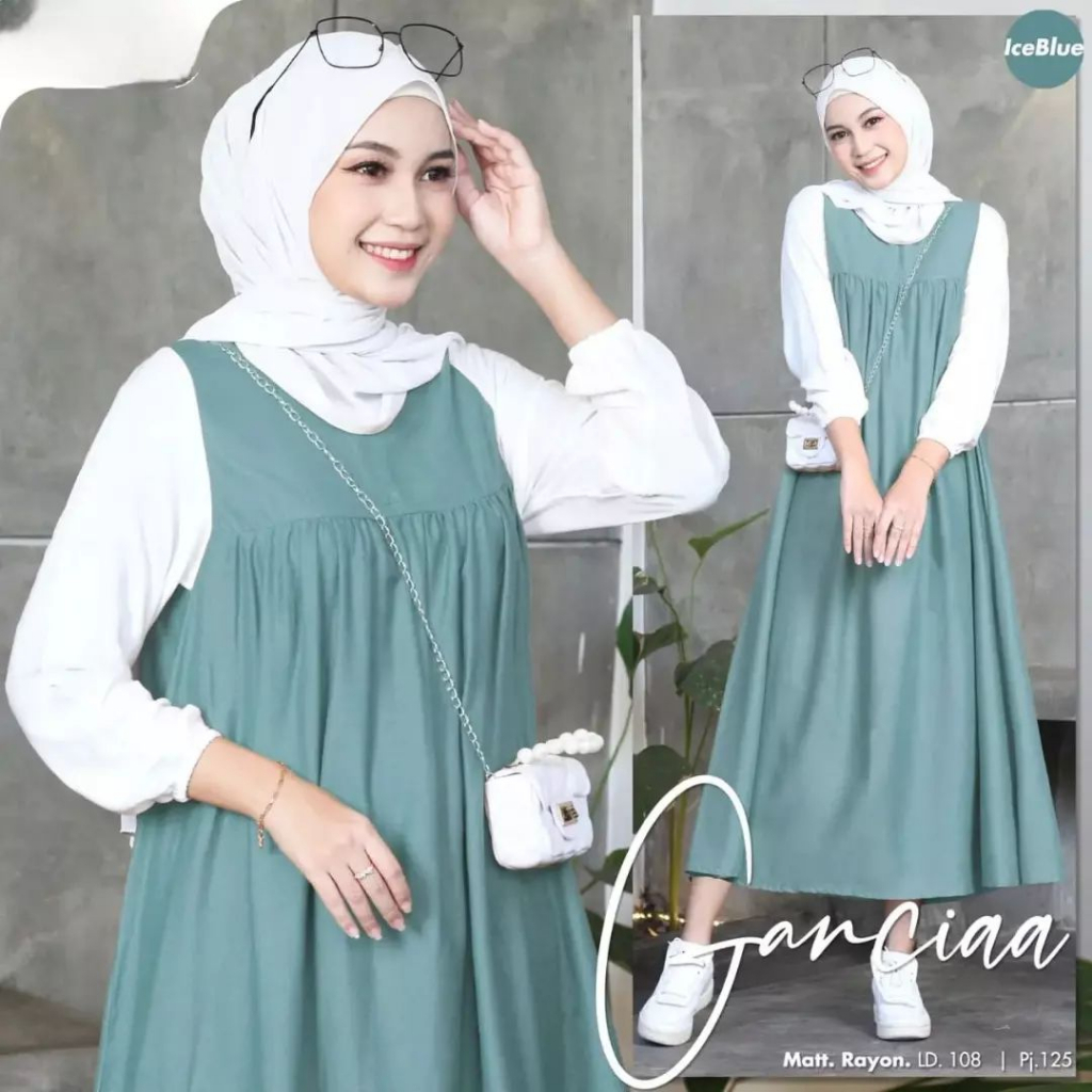 Baju Gamis Wanita Terbaru Livy Dress Gamis Remaja Kekinian Korean Style Sleting Belakang Stwo