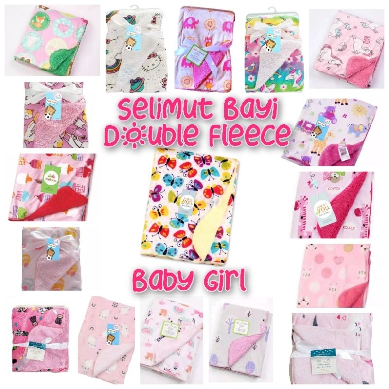 selimut bayi double fleece tanpa topi Motif Baby Girl carter love, baby blanket, just one you
