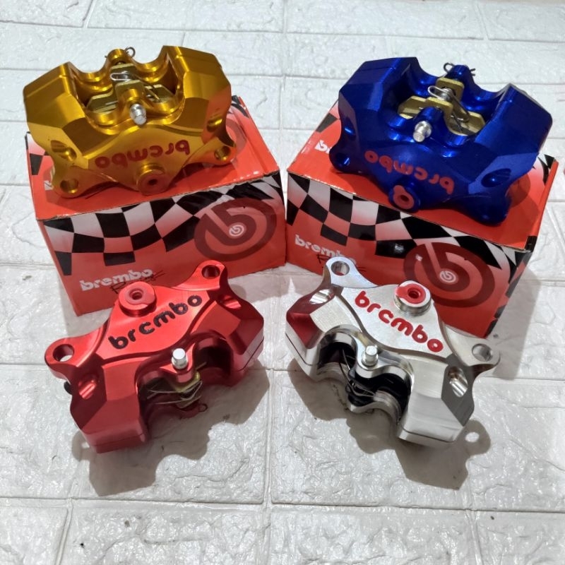 KALIPER 2 PISTON CNC PLUS BREKET MOTOR BEAT VARIO SCOOPY MIO SMILE MIO SOUL GT 115 MIO J FINO INJEKSI MIO M3 MIO Z ALL MIO SERIES