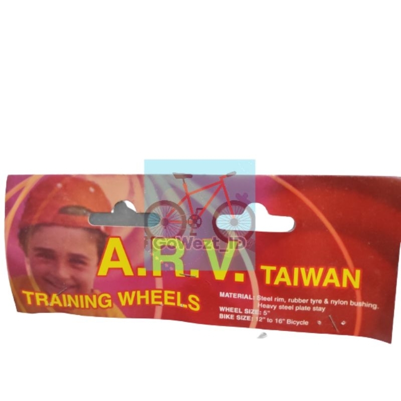 Roda Bantu Samping Training Wheel Sepeda Anak Ukuran 12 - 16&quot; ARV Taiwan Full Besi | High Quality