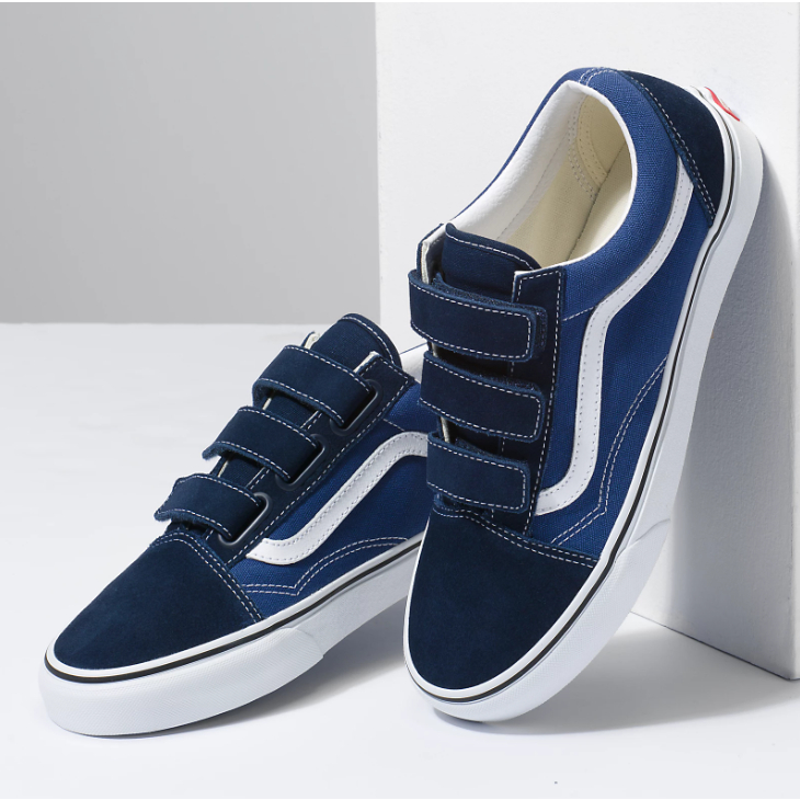 SALE DISKON! V4NS OLDSKOOL VELCR0 NAVY/WHITE CLASSIC 100% ORIGINAL BNIB