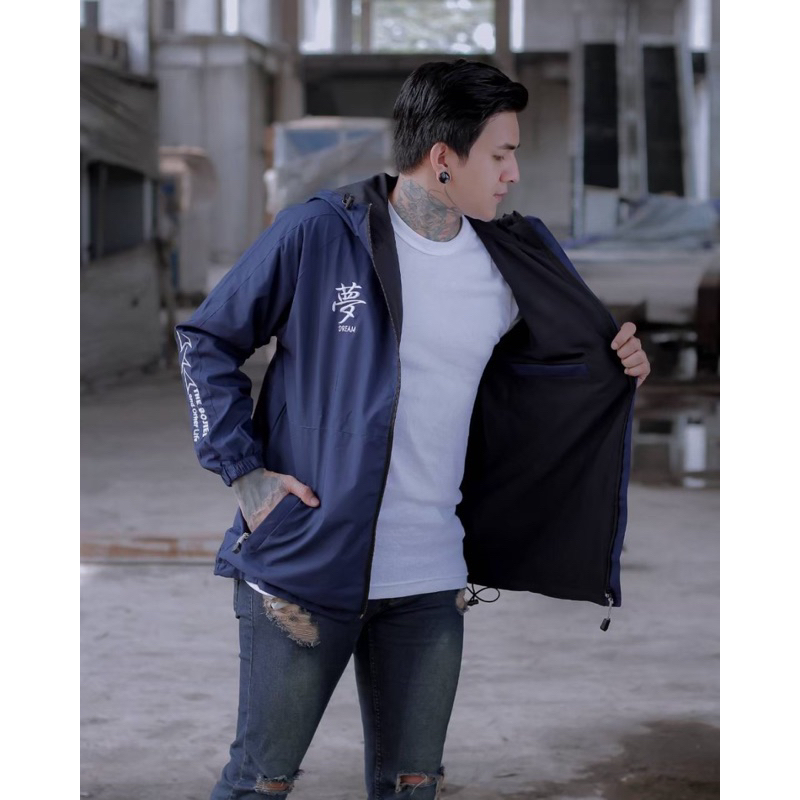 Jaket Casual The Bojiel Od Dreams Navy Jaket Outdoor Jaket Windbreakers