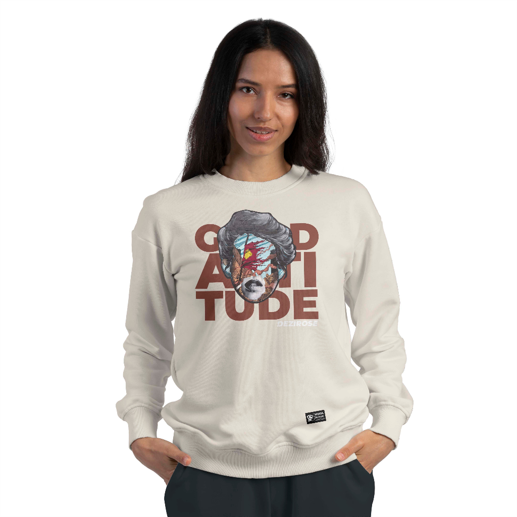 DEZIROSE - Crewneck Good Attitude - Sweater Pria &amp; Wanita Distro Korean Style Remaja Keren Fleece Tebal Premium Size M-XXL