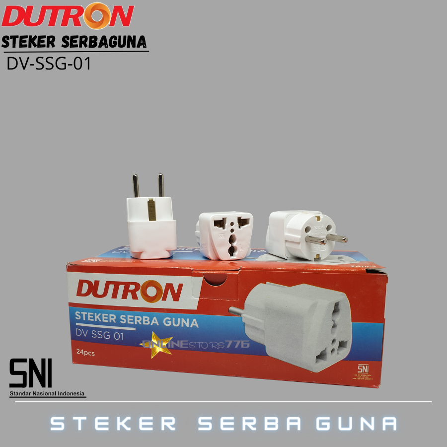 Oversteker/Steker Serbaguna/Universal Plug DUTRON SSG 01 Lampu SNI/Colokan Kaki Tiga