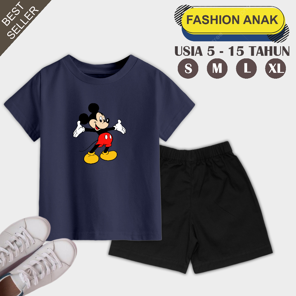 Setelan Anak Unisex Usia 5-15 Tahun Motif Karakter