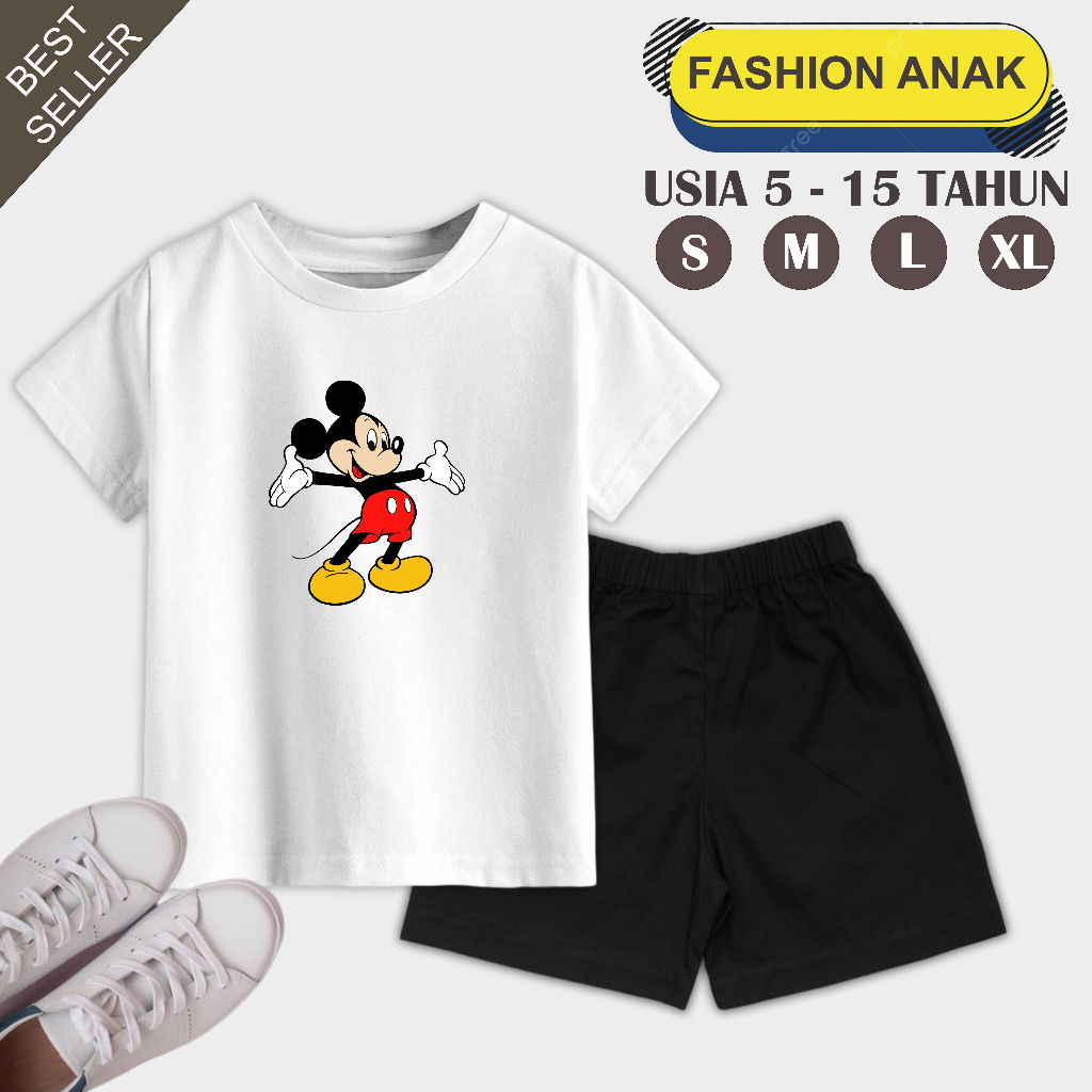 Setelan Anak Unisex Usia 5-15 Tahun Motif Karakter