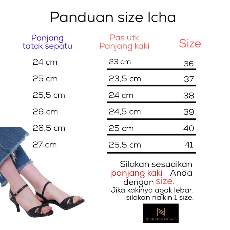 Nicholas Edison Heel Icha Black Sandal Hak Sedang Stiletto Tali Silang Terbaru