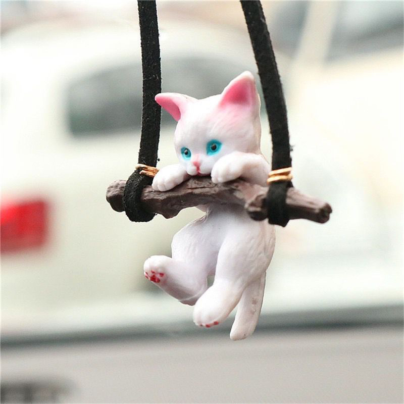 Gantungan Ayunan Kucing Pajangan Kaca Spion Tengah Mobil Car Cat Hanging Pendant