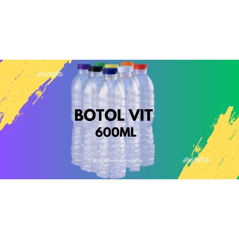 (isi 84) Botol Plastik 600ml |botol minum jamu jus juice botol vit 600 ml