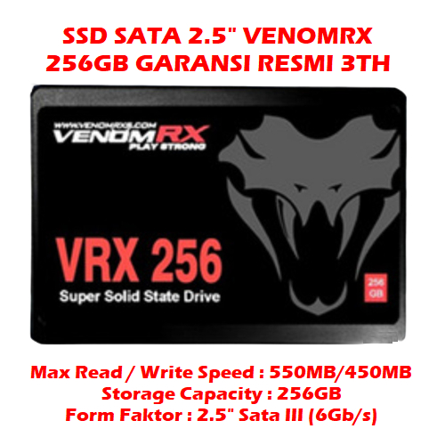 SSD VENOMRX 256GB SATA 3 SOLID STATE DRIVE 2.5&quot; SSD 256GB VENOM RX SATA 3 2.5&quot;