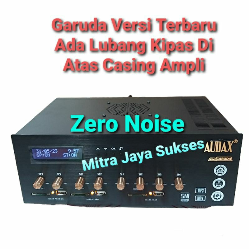 Amplifier Walet Audax AXM GARUDA 3 Player 8 Channel+Timer SP dan ST +Charger+Kipas