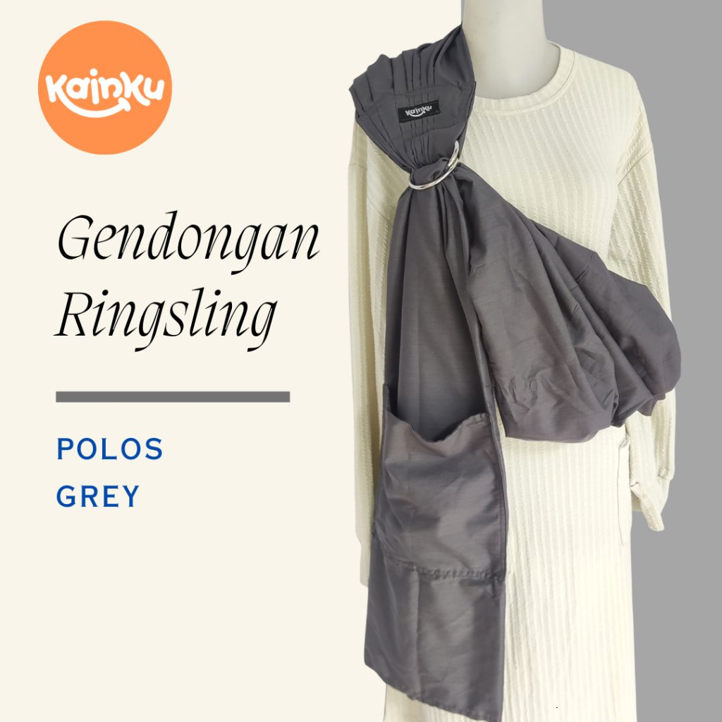 KAINKU GENDONGAN BAYI RINGSLING polos abu tua