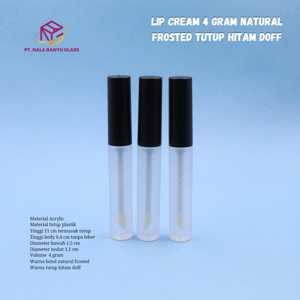 botol lip gloss 4ml cream / botol lip cream 4ml frosted /botol acrylic