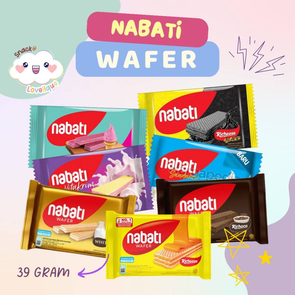 Richeese Wafer Nabati Vitakrim - All Variant - Klapa Lava / Pink Lava / Raspberry Yogurt / Richeese 