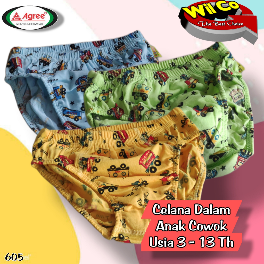 K605T - (Harga 3 Pcs) CELANA DALAM ANAK PAKAIAN DALAM ANAK COWOK TAFT KIDS SIZE M - XXL USIA 3-13 TH