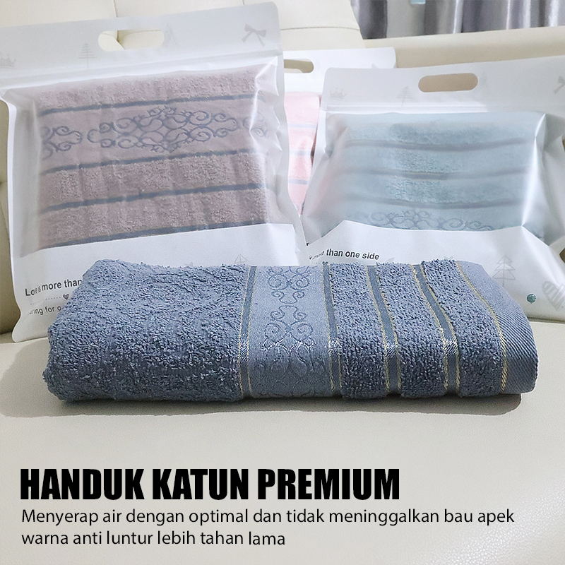 Handuk Mandi Polos Tebal Mimnimalis Bahan Cotton Ukuran 70cm x 140cm Multifungsi Family - J3A3