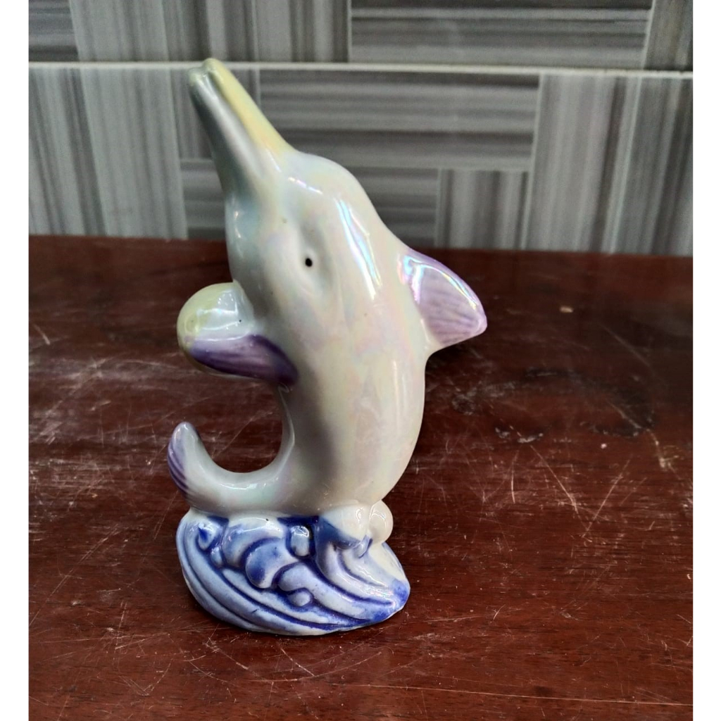 Patung Keramik Dolpin Kuno Jadul Antik