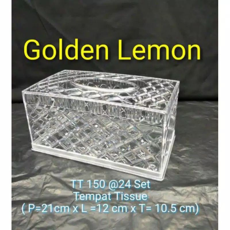 Tempat Tisu ESTETIC Acrylic Segi Transparan Golden Sunkist Tempat Tisu Ruang Tamu Mewah Kotak Tissue Box Unik Kristal estetic