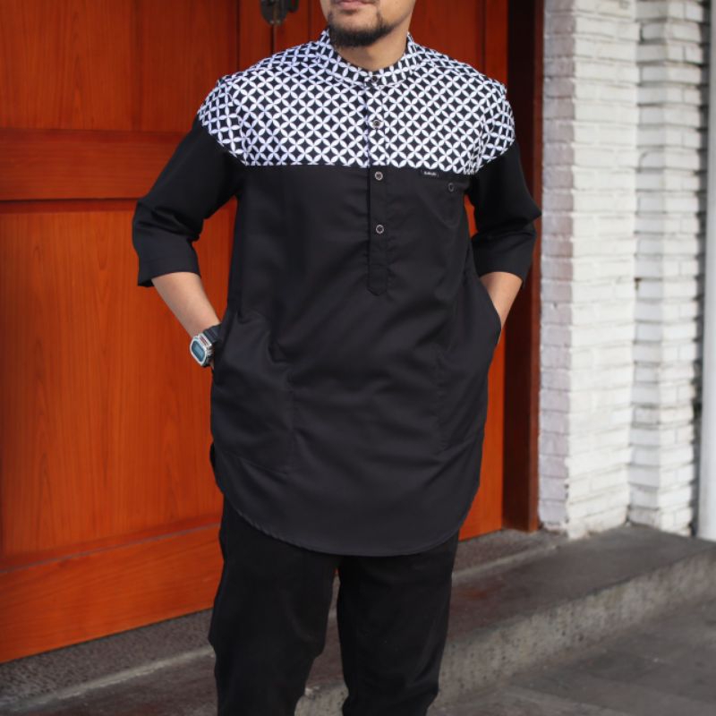 Kemeja Koko/Kemko Uhud Terbaru Koko Pria Dewasa Kurta Muslim Modern