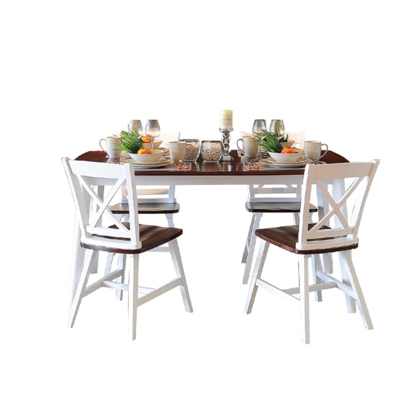 informa yelets set meja makan 4 kursi putih/coklat (FREE bantal duduk ikea) (ambil sendiri) (BISA NE