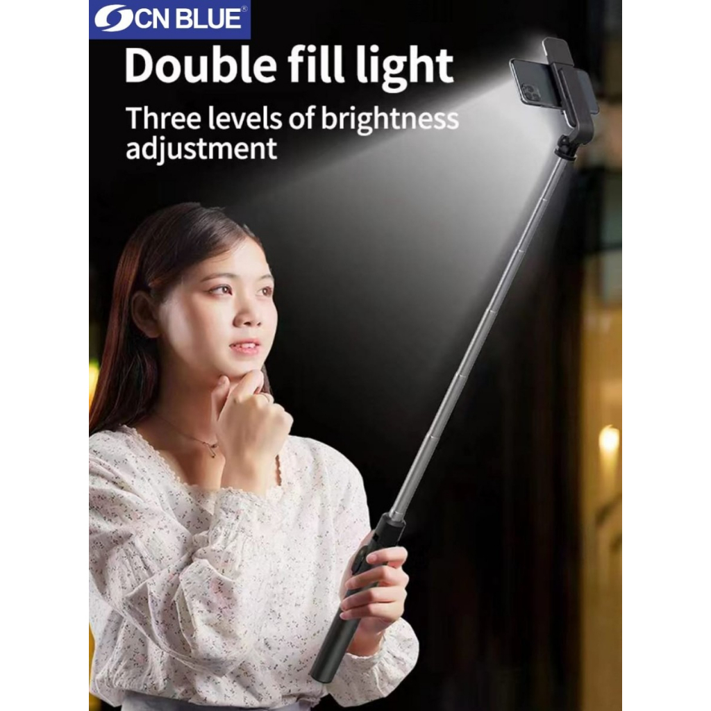 Ocean Blue OCN Y17S 1.7M Tongsis Tripod Lampu Hp Selfie Stick Remote Bluetooth LED Shutter